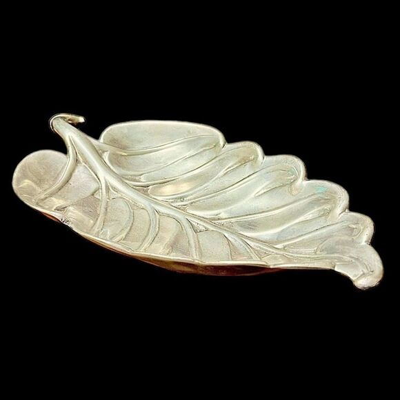 Mid Century Bruce Cox Aluminum Leaf Bowl - Picture 1 of 12